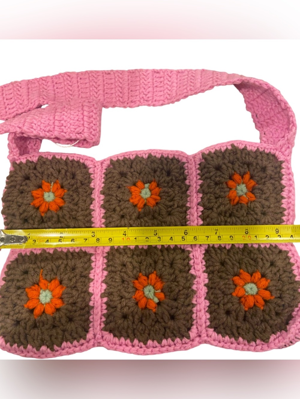 Crochet Flower Bag - Boho Floral Shoulder Purse NEW - Picture 7 of 10